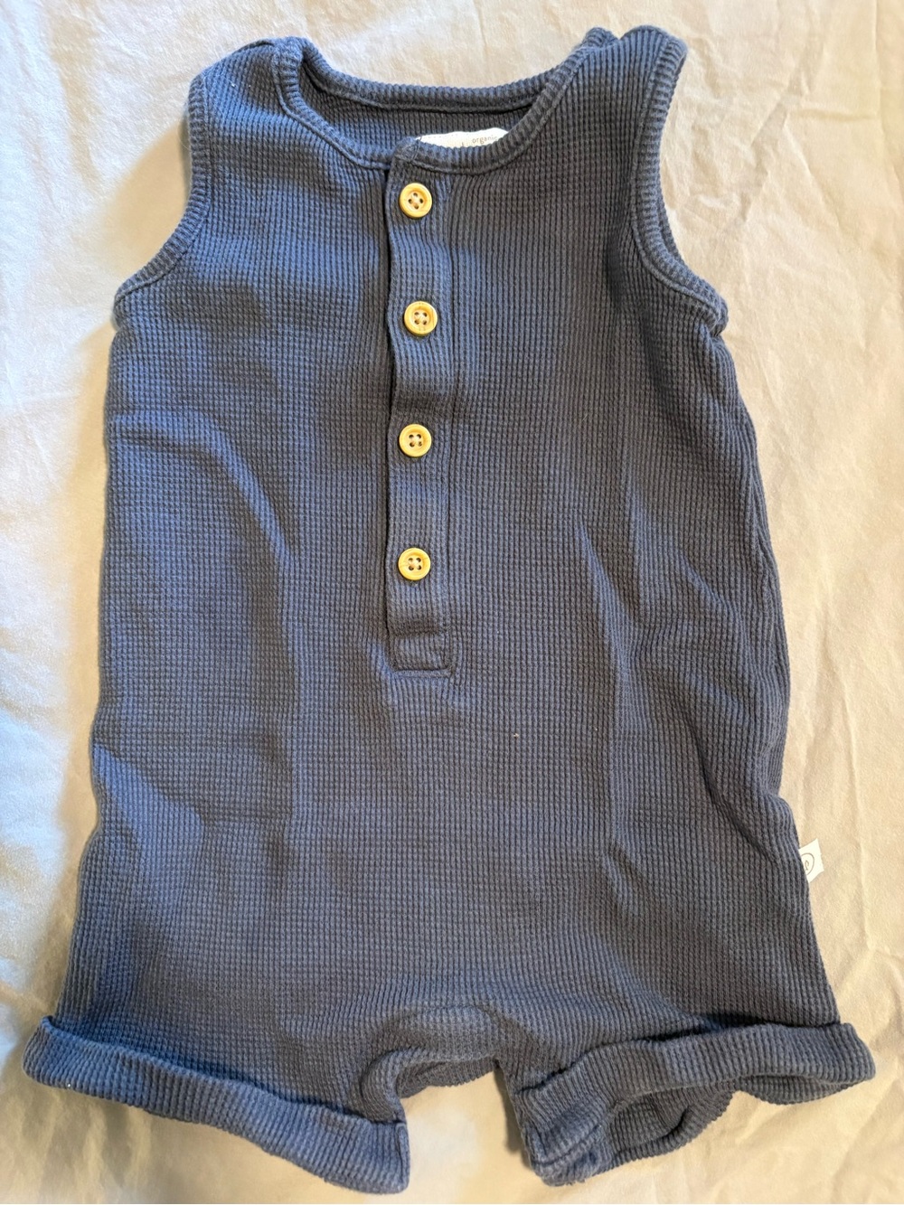 Carter's Little Planet 6M Organic Cotton Waffle Knit Romper - Navy